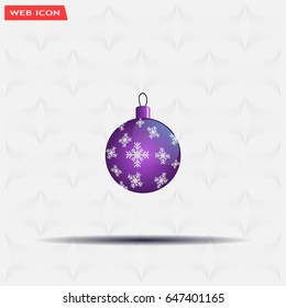 Purple Christmas ball with snowflakes