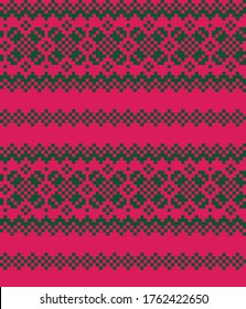 Purple Christmas fair isle pattern background for fashion textiles, knitwear and graphics