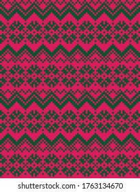 Purple Christmas fair isle pattern background for fashion textiles, knitwear and graphics