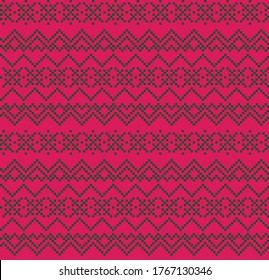 Purple Christmas fair isle pattern background for fashion textiles, knitwear and graphics