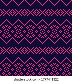 Purple Christmas fair isle pattern background for fashion textiles, knitwear and graphics