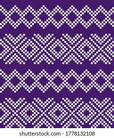 Purple Christmas fair isle pattern background for fashion textiles, knitwear and graphics