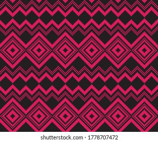 Purple Christmas fair isle pattern background for fashion textiles, knitwear and graphics