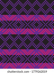 Purple Christmas fair isle pattern background for fashion textiles, knitwear and graphics