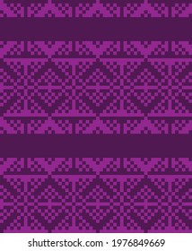 Purple Christmas fair isle pattern background for fashion textiles, knitwear and graphics