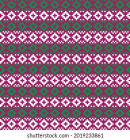 Purple Christmas fair isle pattern background for fashion textiles, knitwear and graphics