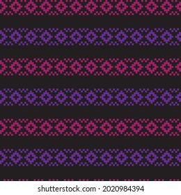 Purple Christmas fair isle pattern background for fashion textiles, knitwear and graphics