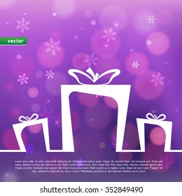 Purple Christmas gift boxes, irregular shapes