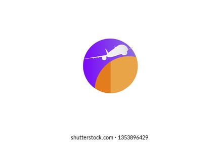 
purple circle with airplane