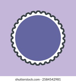 purple circle blank stamp with outline flat vector design.