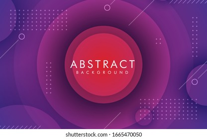 Purple circle color background. Dynamic textured geometric element design with dots decoration. Modern red and purple gradient light vector illustration.
