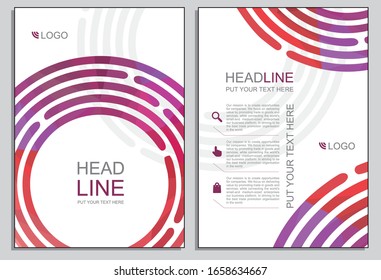 Purple circle elements cover page template