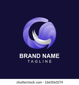 Design-Vorlage für violette Circle Elephant-Logos