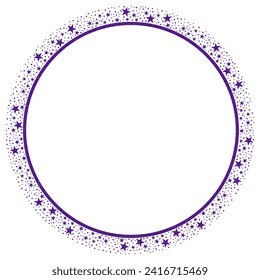 Purple Circle Frame with Purple Sparkling Star clipart icon Vector 1