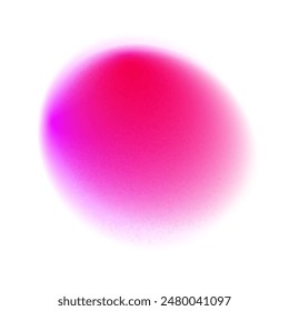 Purple circle gradient noise gradation. Abstract color watercolor blur mesh shape on white background. Gradient aura, grain neon blob with noise effect vector illustration.