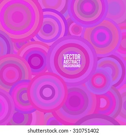Purple circles, psychedelic vector background