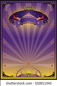 Purple circus. A purple and orange circus poster for your advertising.