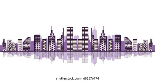 Purple cityscape vector illustration
abstract skyline, modern buildings
