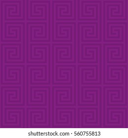 Purple Classic meander seamless pattern. Greek key neutral tileable linear vector background.