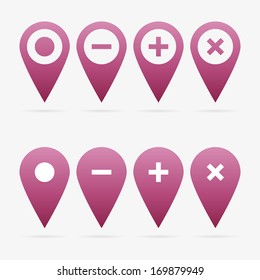 Purple clean vector web pointer symbol set