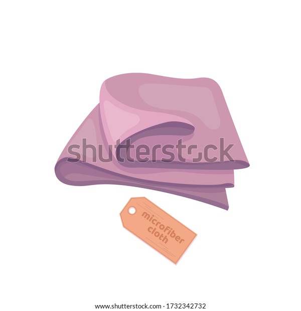 Purple cleaning cloth icon. Simple sanitary\
and cleanup rag. Vector cartoon flat illustration isolated on white\
background.