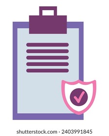 purple clipboard illustration vector isolated