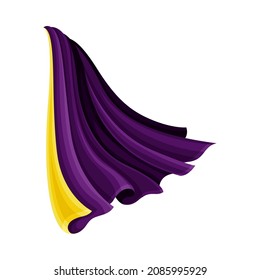 Purple Cloak or Cape as Loose Silk Garment Worn Over Clothing Vector Illustration