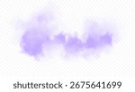 Purple cloud of fog and smoke in translucent style on white background. Light haze with soft transitions for use in design, illustrations and photomontage.