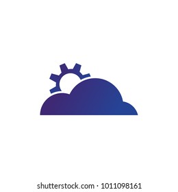 Purple cloud with gear template vector
