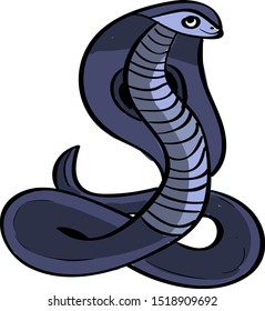 Purple cobra, illustration, vector on white background.