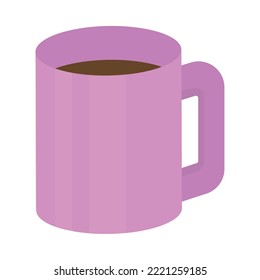 purple coffee mug on white background