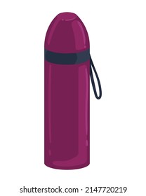 purple coffee thermos isolated icon
