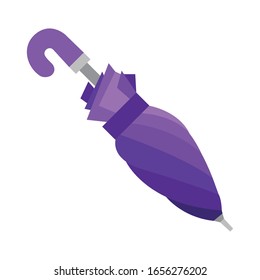 Purple collapsed umbrella closed vector illustration emoji
