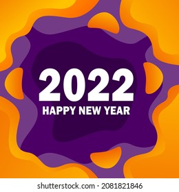Purple color 2022 new year greeting background design. design for templates.