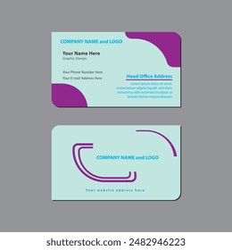 Purple Color abstract simple creative business card design template