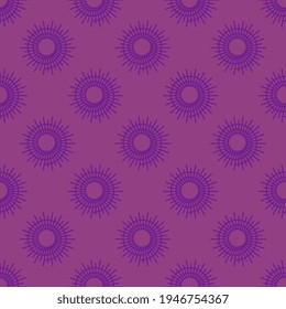 Purple color background, abstract sunburst pattern seamless