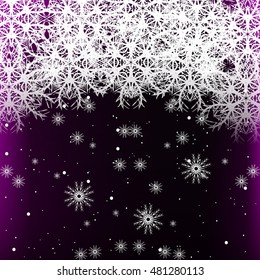purple color background with snowflakes for Christmas cards. vector illustration. graphic arts and design. a series of images for the new year and Christmas