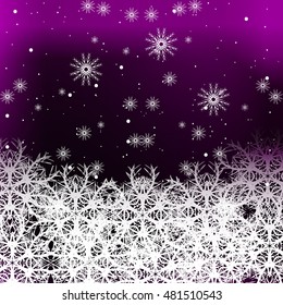 purple color background with snowflakes for Christmas cards. vector illustration. graphic arts and design. a series of images for the new year and Christmas