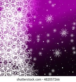 purple color background with snowflakes for Christmas cards. vector illustration. graphic arts and design. a series of images for the new year and Christmas