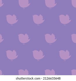 purple color bird patterns on purple background, vector