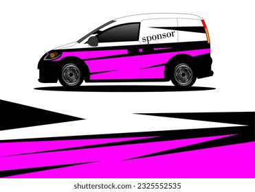 purple color car sticker design vector. Graphic abstract line racing background kit design for vehicle, race car, rally, adventure and livery wrapping