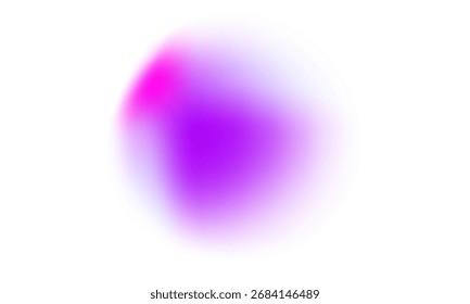 Purple color circle gradient noise gradation. Abstract violet pink colorful watercolor blur mesh shape on white background. Gradient aura, grain neon blob with noise effect vector illustration.