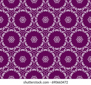purple color decorative geometric seamless pattern. vector. for fabric print, wallpaper