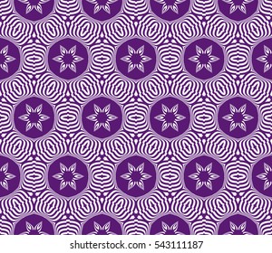 purple color decorative Seamless floral geometric background. Vector illustration. Template for invitation, wallpaper, textile