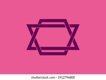 Purple color of double trapezoid shape design