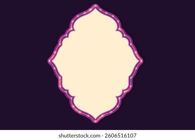 Purple Color Ethnic Shape Lightbox Frame. Vector Illustration For Sale, Carnival, Festival, Grand Celebration etc.