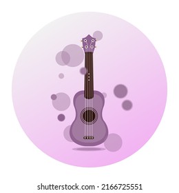 purple color guitar .vector illustration of instruments