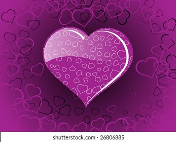 purple color heart-shape with macro design vector