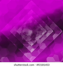 purple color hexagonal pattern with a rhombus in the center. vector illustration. for the design, printing, presentations