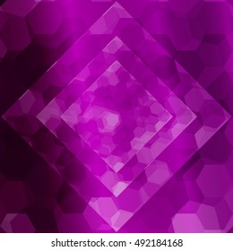 purple color hexagonal pattern with a rhombus in the center. vector illustration. for the design, printing, presentations